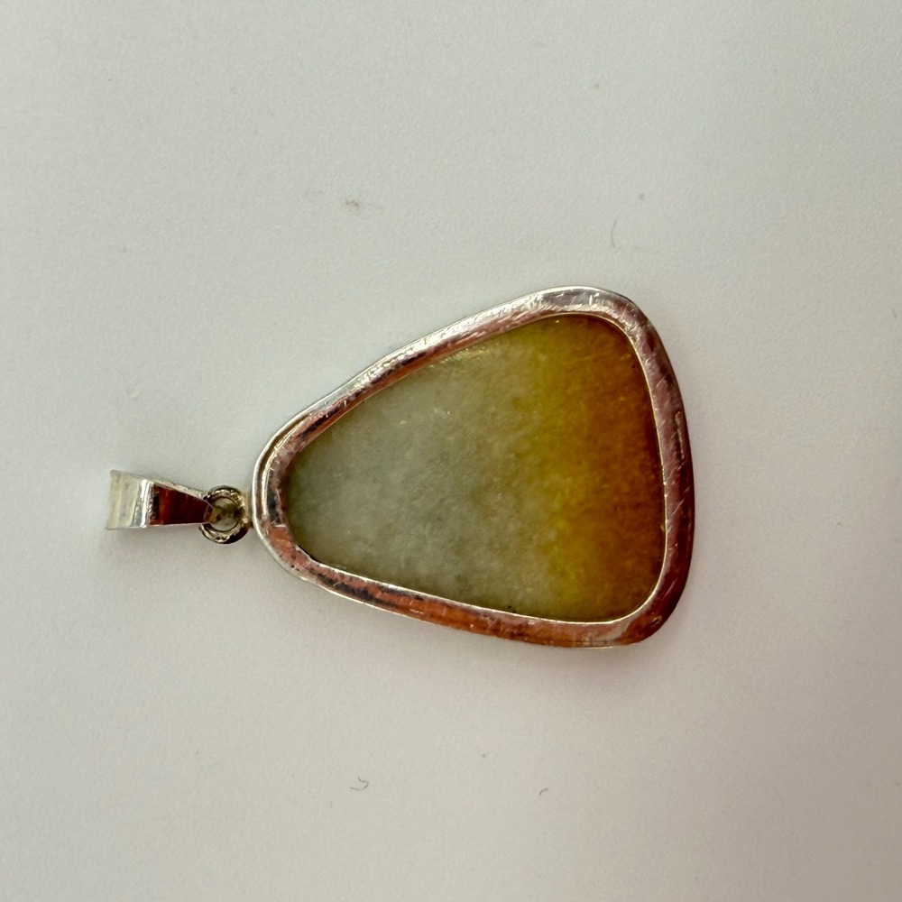 Hand‎ Carved Jade Buddha Pendant Sterling Silver 925 Artisan Spiritual Jewelry - Picture 4 of 6